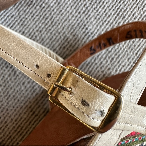 Vintage La Belle Originals Patterned Wedge Sandals - Picture 4 of 9